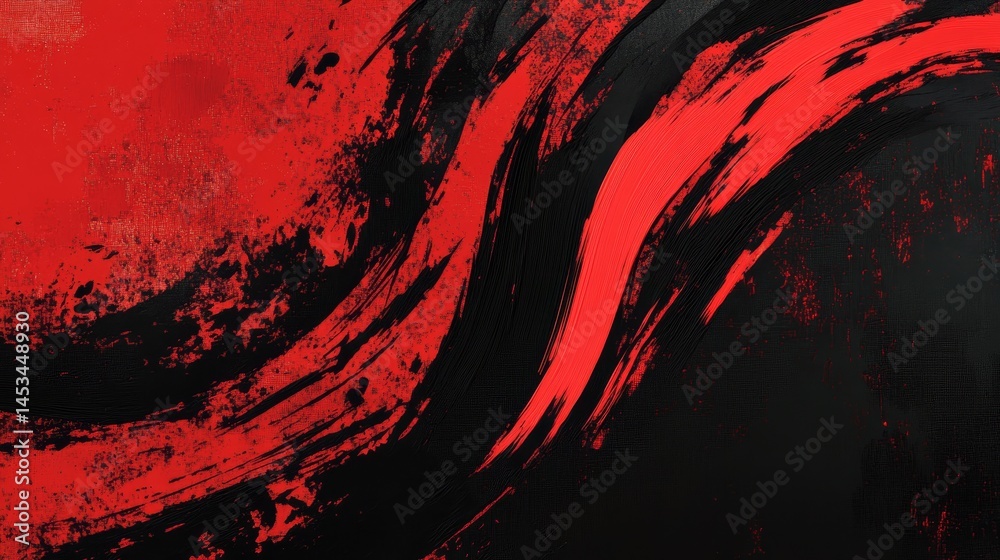 A dynamic abstract black and red background with brush strokes A dynamic abstract black and red background with brush strokes