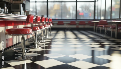 Wallpaper Mural Retro Diner Interior: A 50s Style Restaurant Torontodigital.ca