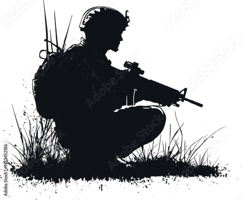 Soldier Silhouette for memorial veterans day,Generative Ai