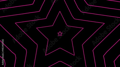 Abstract background with stars. Red stars. Alpha channel. Video with transparent background. Tunnel effect. Modern transition background. Motion.