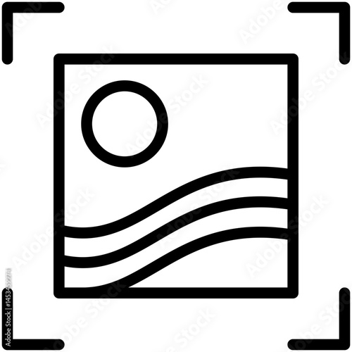 image capture line icon
