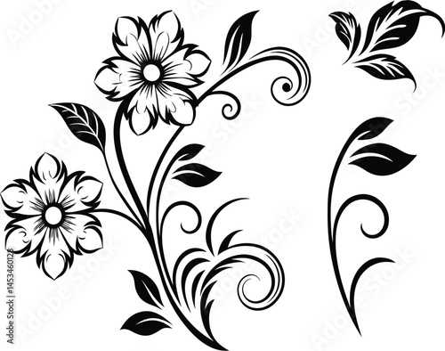 flower alpona vector illustration design,awesome flower alpona svg,flower alpona high resolution printable artwork printable artwork