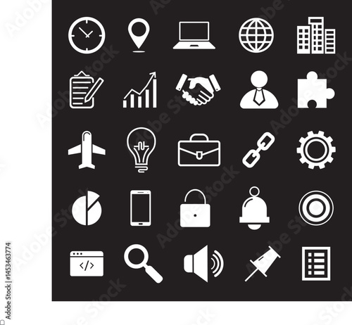 Business icons set vector art