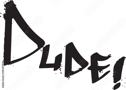 Hand drawn dude text effect front set line art vector