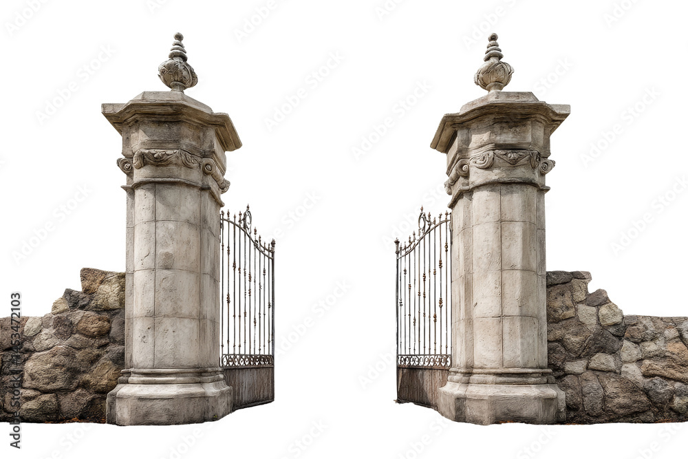 Fototapeta premium Historic stone gate entrance outdoors