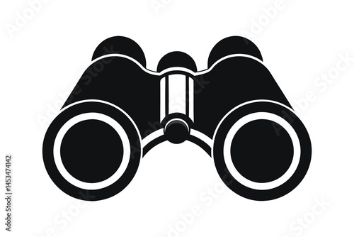 Binocular silhouette vector illustration on white background
