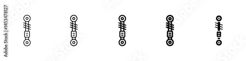Set of 5 pixel perfect damper icon with 1 unexpanded, 1 silhouette, A fireplace damper icon with lever and vent lines.