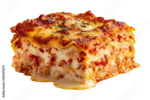 Comforting slice of savory lasagna