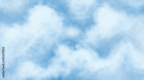 Abstract cloud illustration with watercolor technique and paper texture