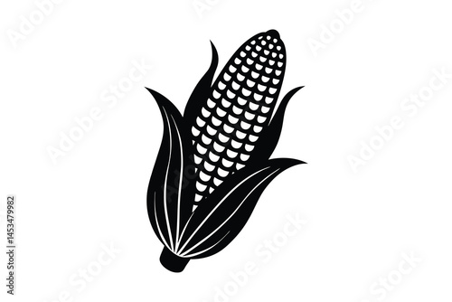corn silhouette vector illustration on white background