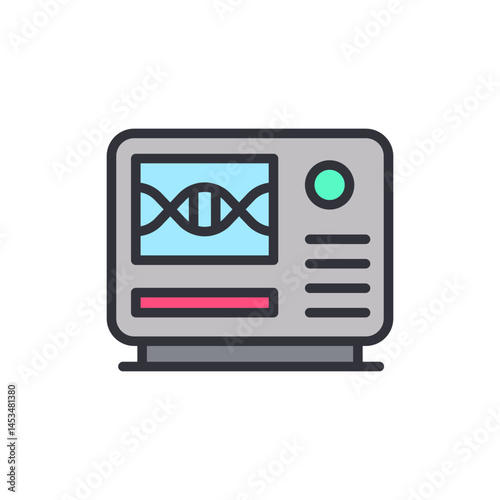 DNA test colored icons, minimalist vector illustration ,simple transparent graphic element .Isolated on white background
