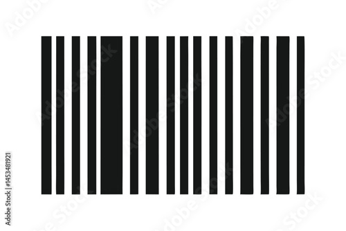 Isolated barcode features varying line widths against a bright white background