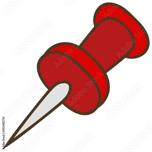 red push pin vector illustration