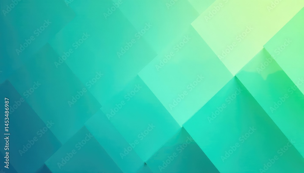 Obraz premium Subtle geometric pattern in calming blues and greens, green wallpaper, visual, decor