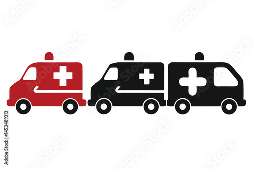 Red medical vehicle pulls a black emergency ambulance train, symbolising comprehensive healthcare