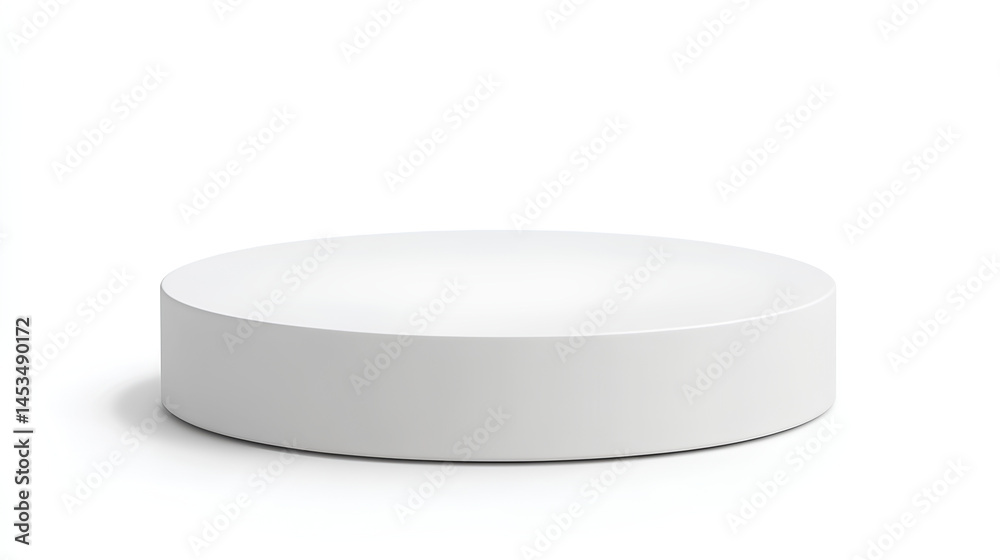 White podium isolated on white background. Empty product presentation pedestal display stand White podium isolated on white background. Empty product presentation pedestal display stand