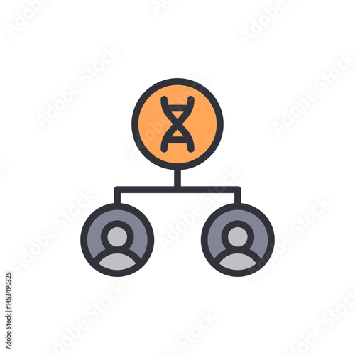 DNA test colored icons, minimalist vector illustration ,simple transparent graphic element .Isolated on white background