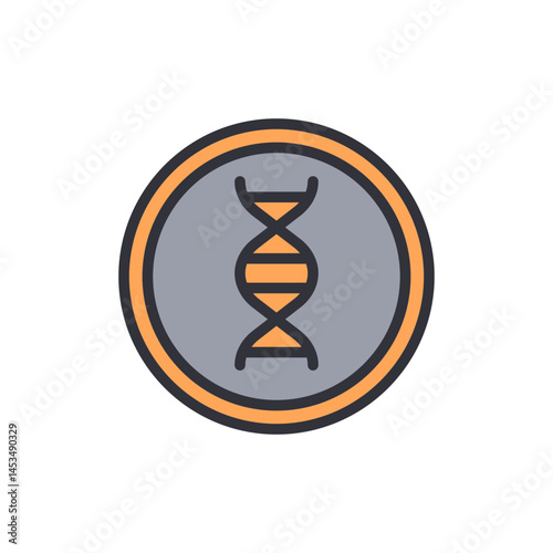 DNA test colored icons, minimalist vector illustration ,simple transparent graphic element .Isolated on white background