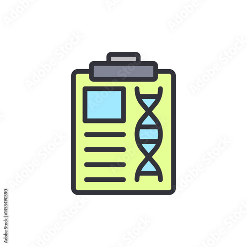 DNA test colored icons, minimalist vector illustration ,simple transparent graphic element .Isolated on white background