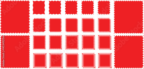 Set of frames with zigzag edge, scallop edge shape. Rectangle shape frame with zigzag edge Red and white chevron Set of frames with zigzag edge, scallop edge shape. Rectangle shape frame with zigzag

