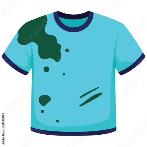 Dirty shirt laundry isolated vector illustration on white background