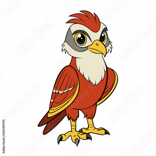 vector illustration of cartoon merlin  bird 