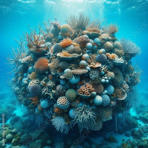Coral restoring damaged coral reefs