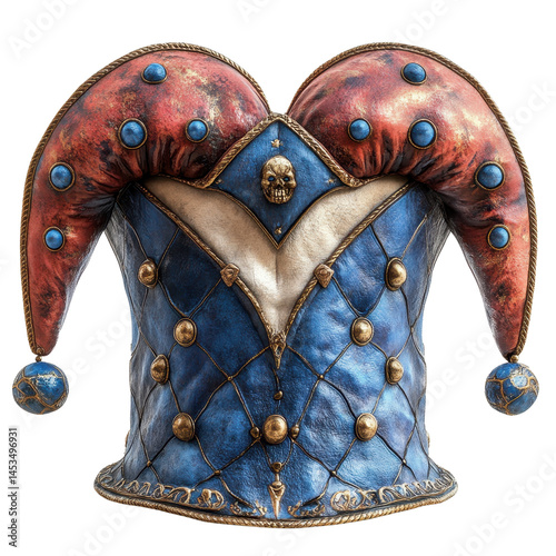 Obraz na płótnie Medieval jester hat isolated on transparent background.