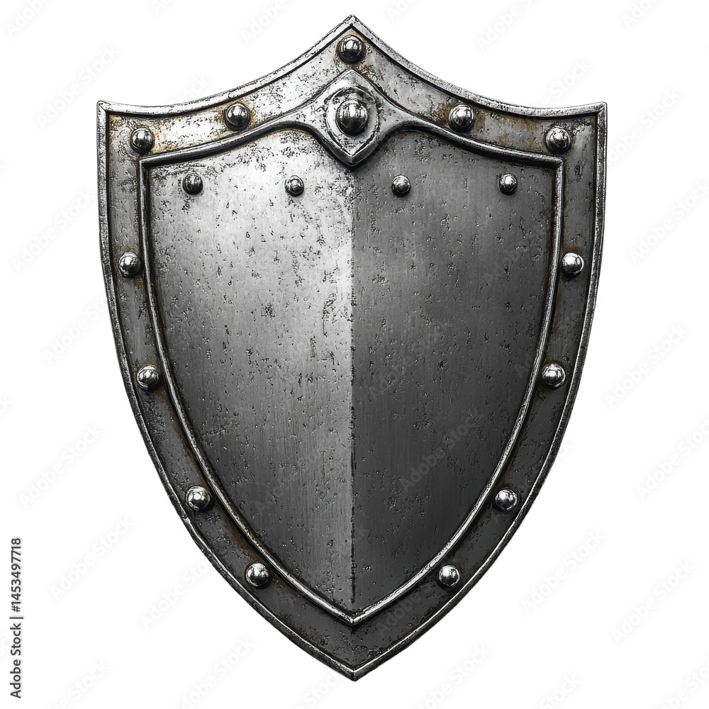 metallic defense security shield isolated on white background metallic defense security shield isolated on white background