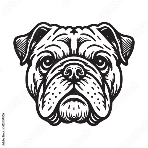 Line art of bulldog head logo vector