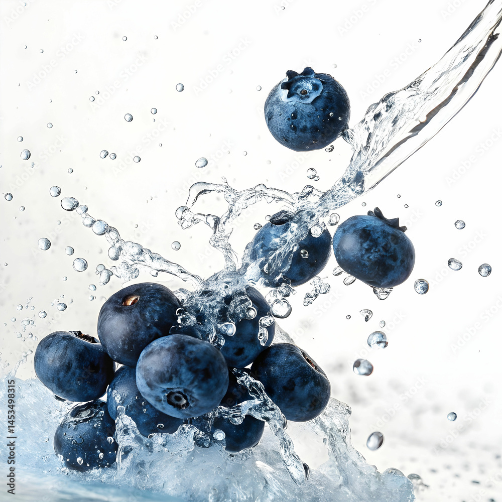 juicy blueberries in motion splashing freshness juicy blueberries in motion splashing freshness