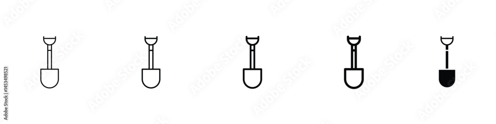 Set of 5 pixel perfect Shovel icon with 1 unexpanded, 1 silhouette, A handheld shovel tool icon used in digging and gardening. Set of 5 pixel perfect Shovel icon with 1 unexpanded, 1 silhouette, A handheld shovel tool icon used in digging and gardening.