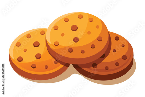 Delicious Chocolate Chip Cookies Stacked Image