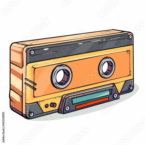 retro cassette tape vector 