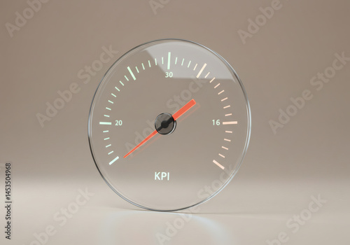 A clear KPI gauge displaying performance metrics, emphasizing data visualization for business analysis and strategy