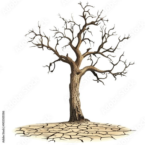 Drought on white background 