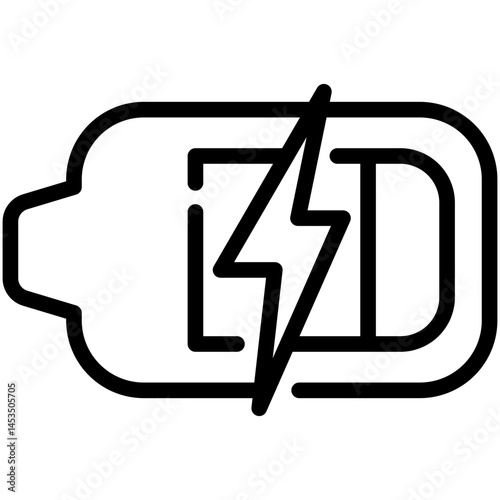 battery charging line icon