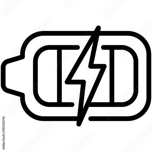 battery charging line icon