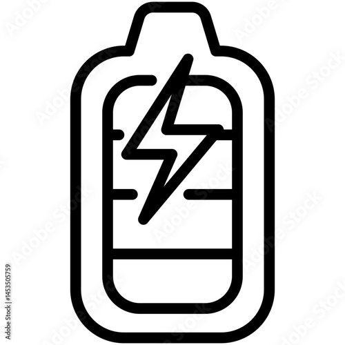 battery charging line icon