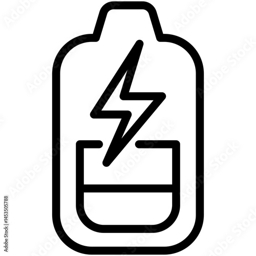 battery charging line icon