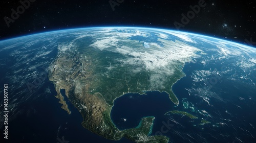 United States of America continent aerial view from space during daytime