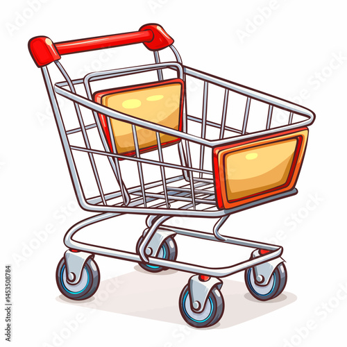 shopping cart isolated on white