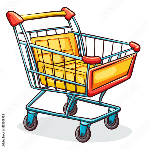 shopping cart isolated White background 