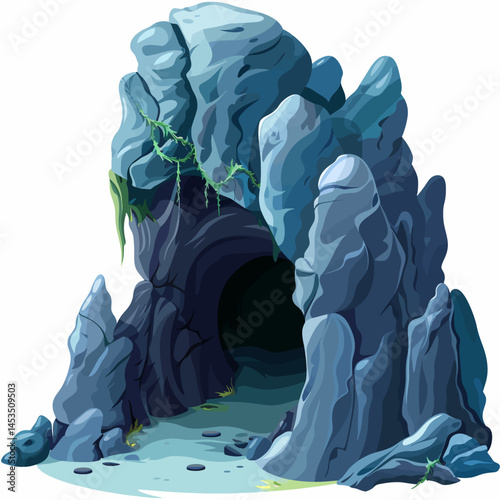 Cave on a white 