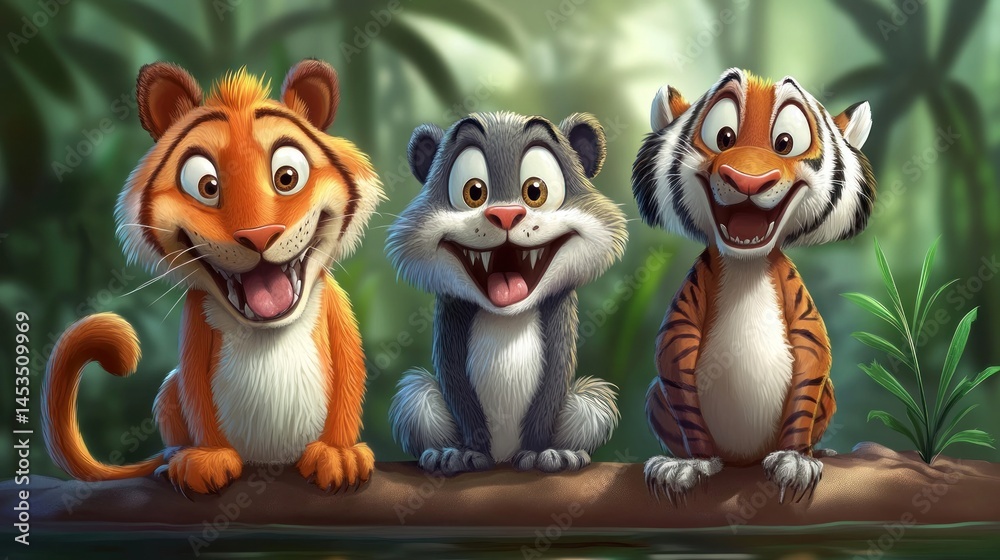 Three adorable jungle cubs (1) Three adorable jungle cubs (1)