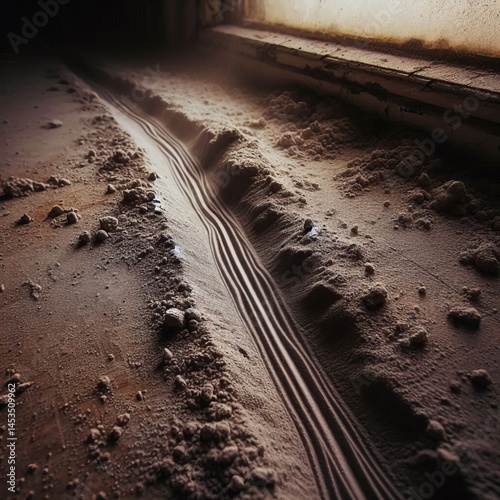 Dusty Surface A single rivulet of