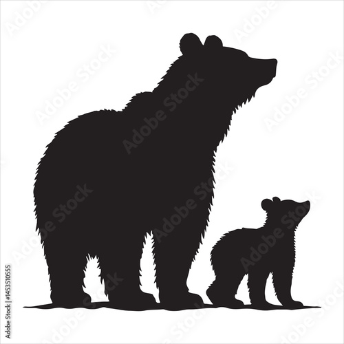 Wallpaper Mural Silhouette vector of a bear standing on white background Torontodigital.ca