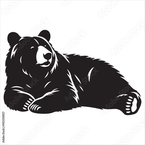 Silhouette vector of a bear standing on white background