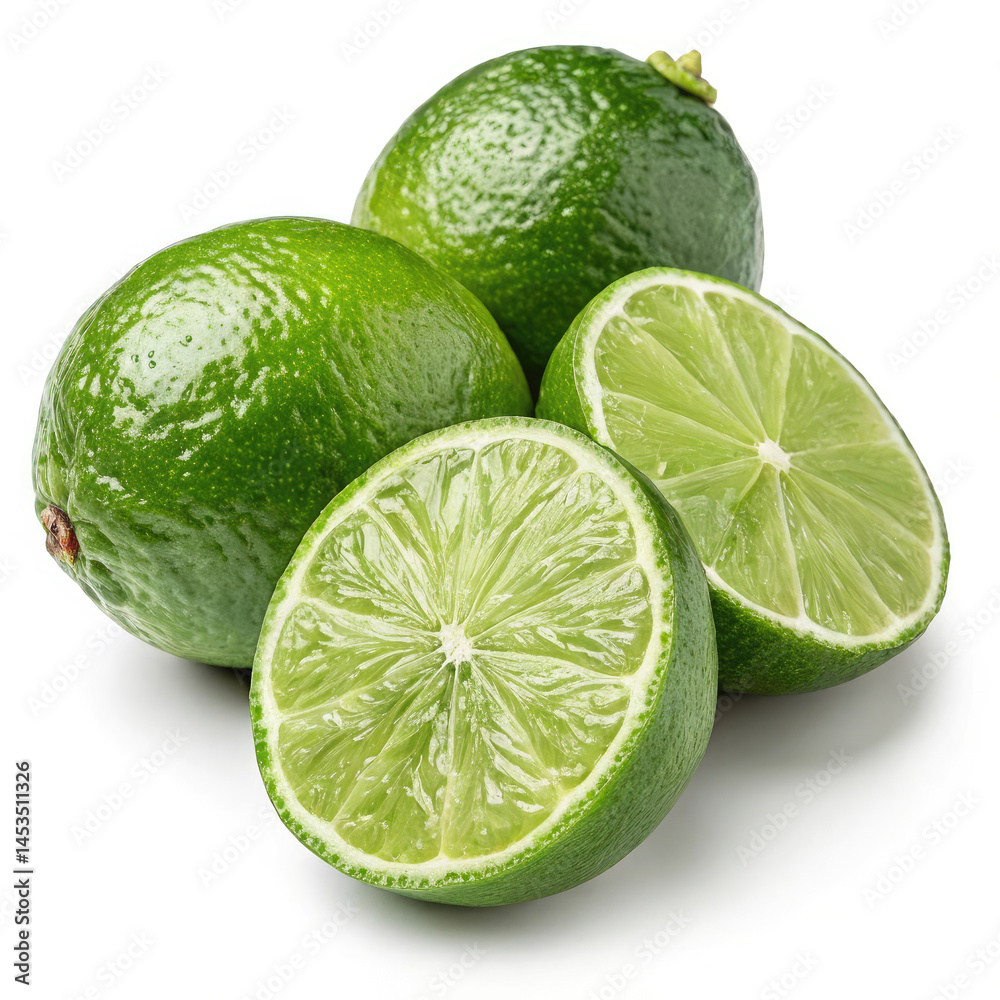 limes isolated on white background limes isolated on white background