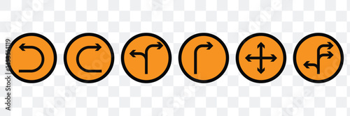 International road signs colorful Traffic signal isolated on white background. Eps 10.